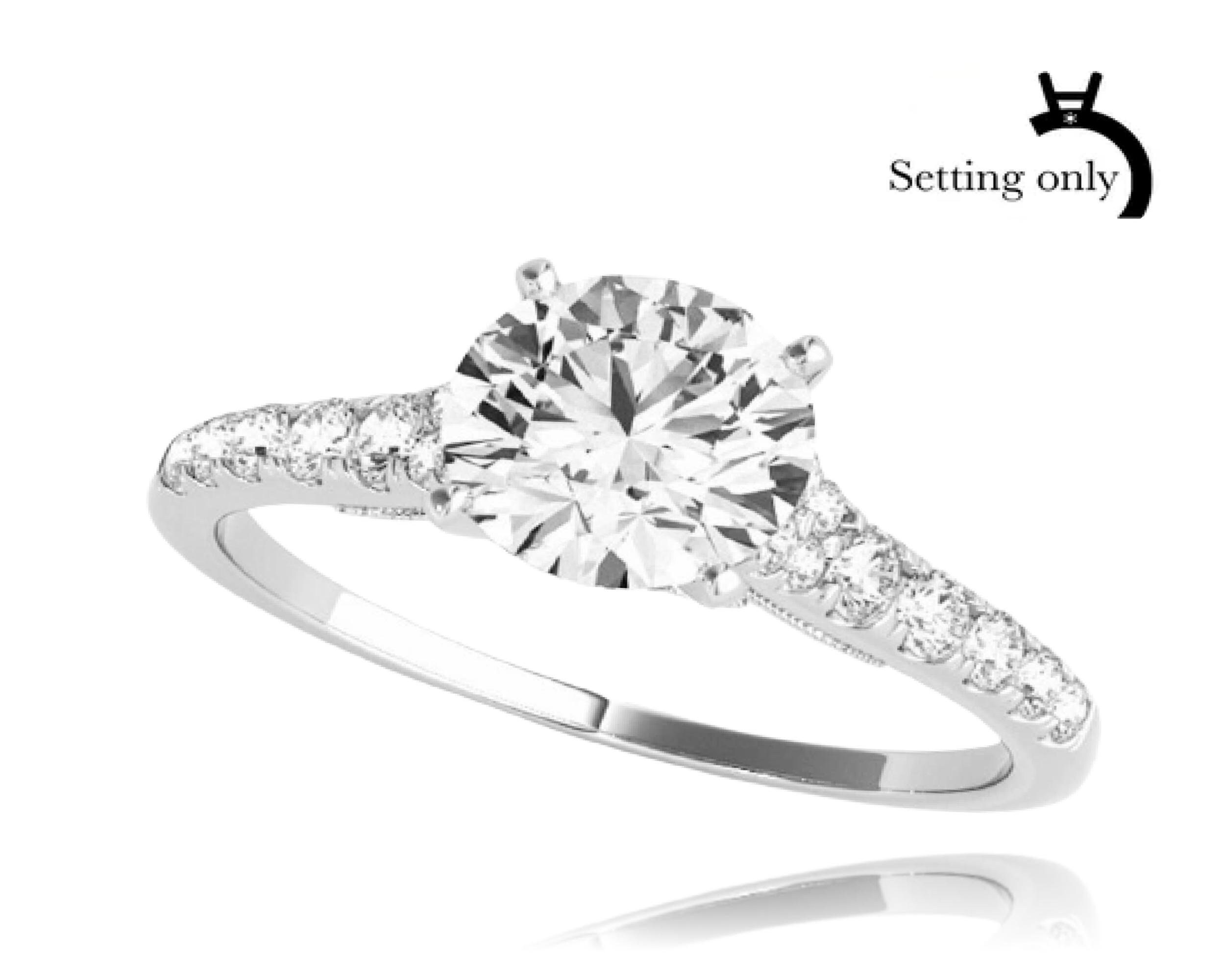 Engagement Ring Settings Only Cathedral Diamond French Pave Etsy