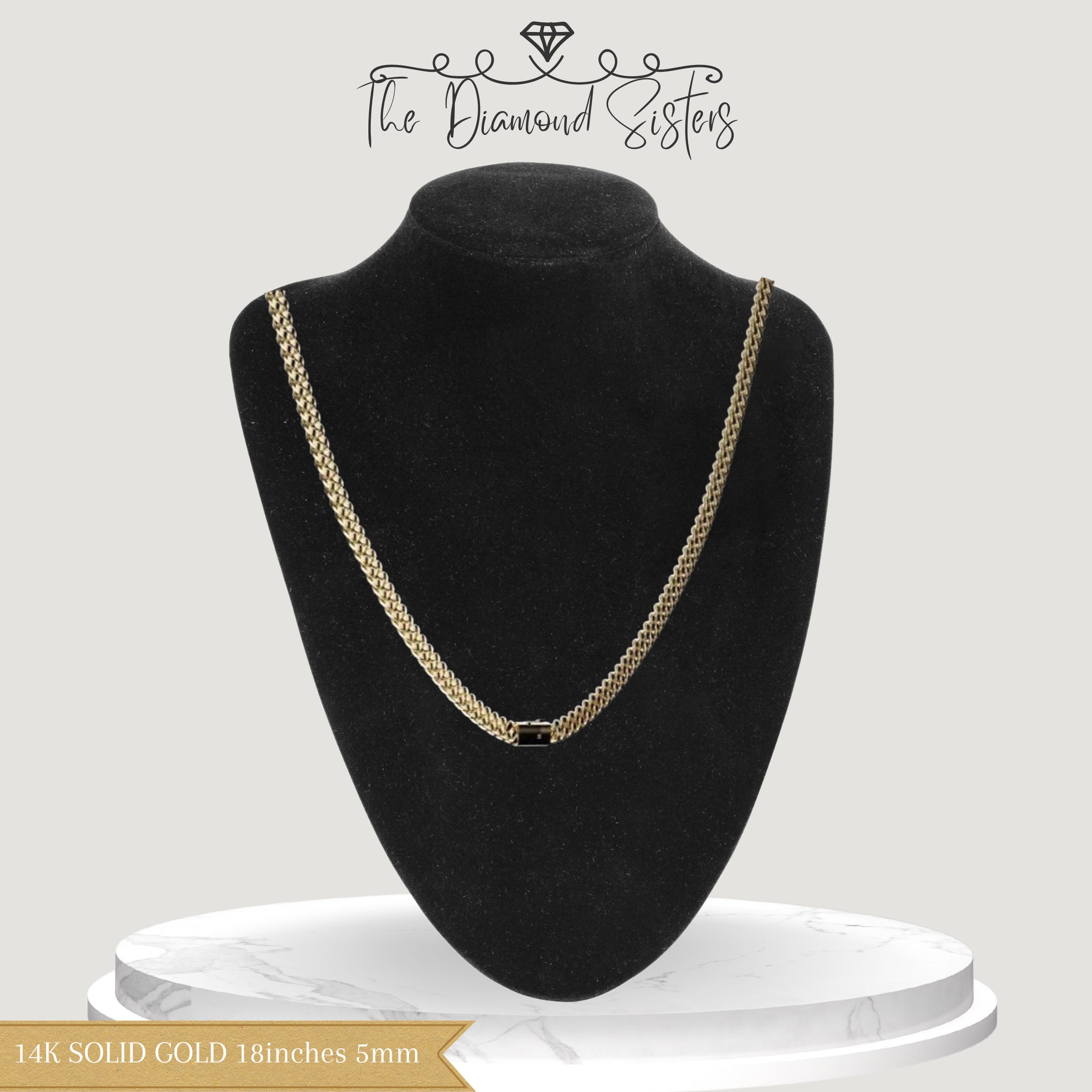 Men's Solid 14 Karat Yellow Gold Cuban Link Necklace Chain 575 Grams