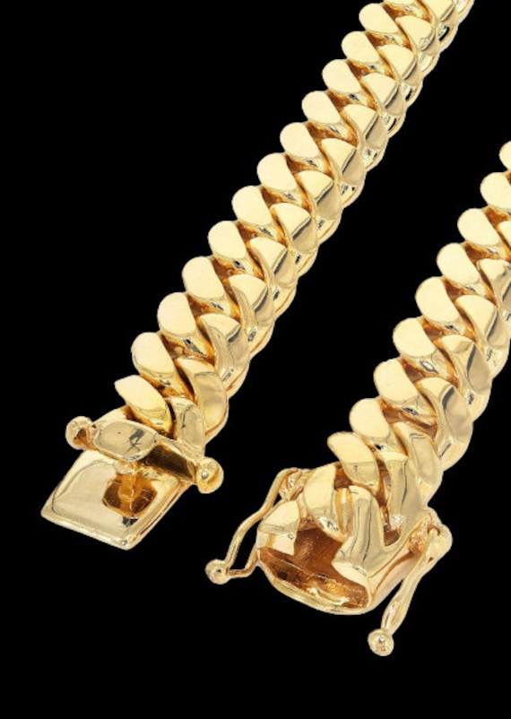 14K Solid Gold Miami Cuban Link Chain 