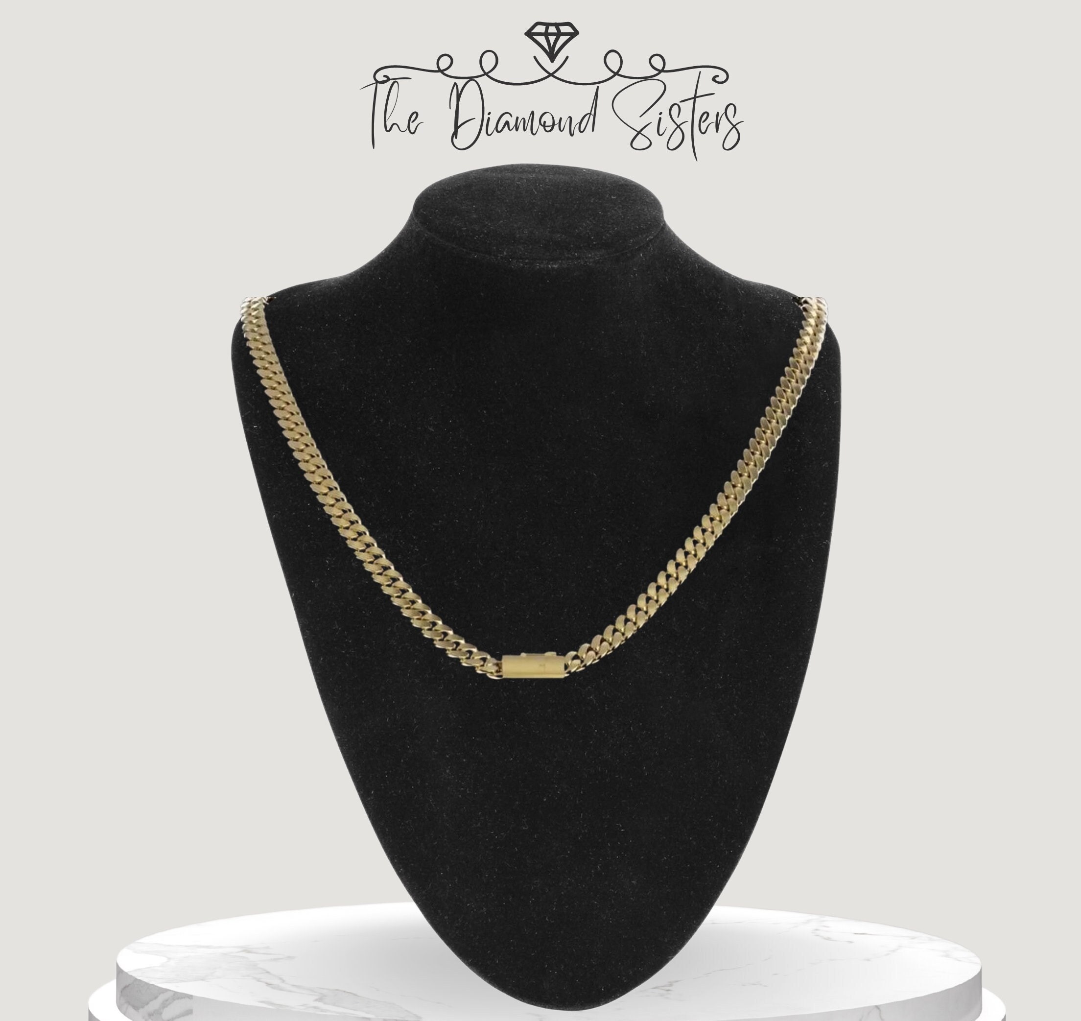 24K 8mm Gold, 20' Gold Miami Cuban Link Chain Necklace