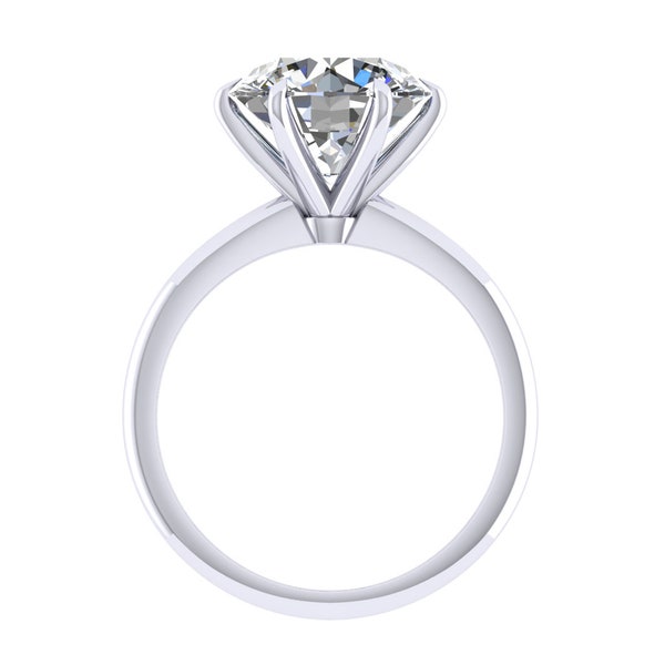 Custom Six-Prong Solitaire Engagement Ring Setting in 14K,18K Solid Gold
