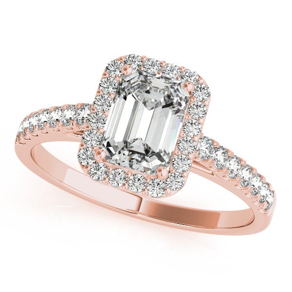 Emerald Halo Diamond Engagement Ring Setting Ring Setting - Etsy