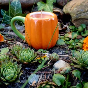 Pumpkin candle, pumpkin pie scented candles, fall candles, Halloween candle, cute pumpkin candle, fall decor candle, highly scented, pie