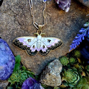 Beautiful moth necklace, moth necklace, gold moth necklace, luna moth necklace, unique pretty moth necklace, big moth necklace, nickel free