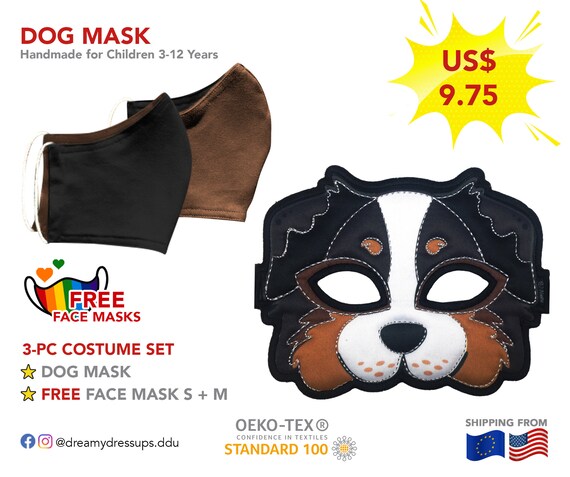 Dreamy Dress Ups Dog Mask Free Face Masks Dress Up Costume Etsy