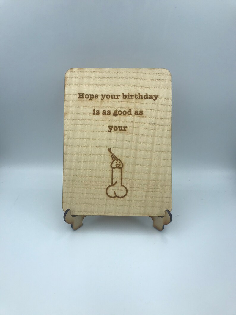 Funny Birthday Card Penis Card Wood Card Customized | Etsy