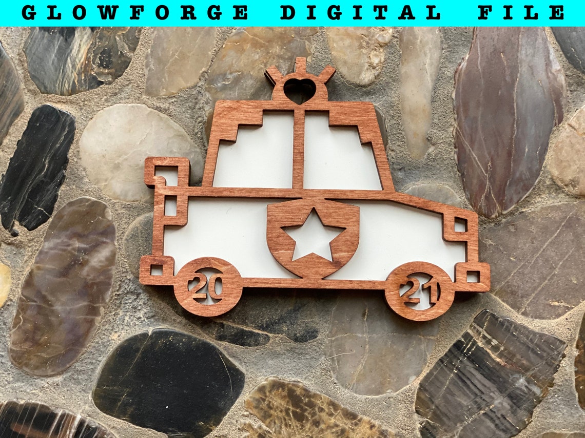 Download 2021 Police Officer Christmas Ornament SVG File Glowforge ...