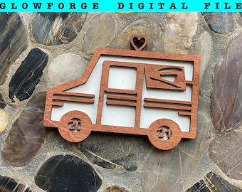 2021 USPS Christmas Ornament SVG File | Glowforge Digital File Download | Laser File SVG | Post Office Mailman Gift Glowforge