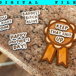 Mother&#39;s Day Laser File | Glowforge SVG | Mother&#39;s Day SVG | Laser Cut | Glowforge Digital Download | Ribbon