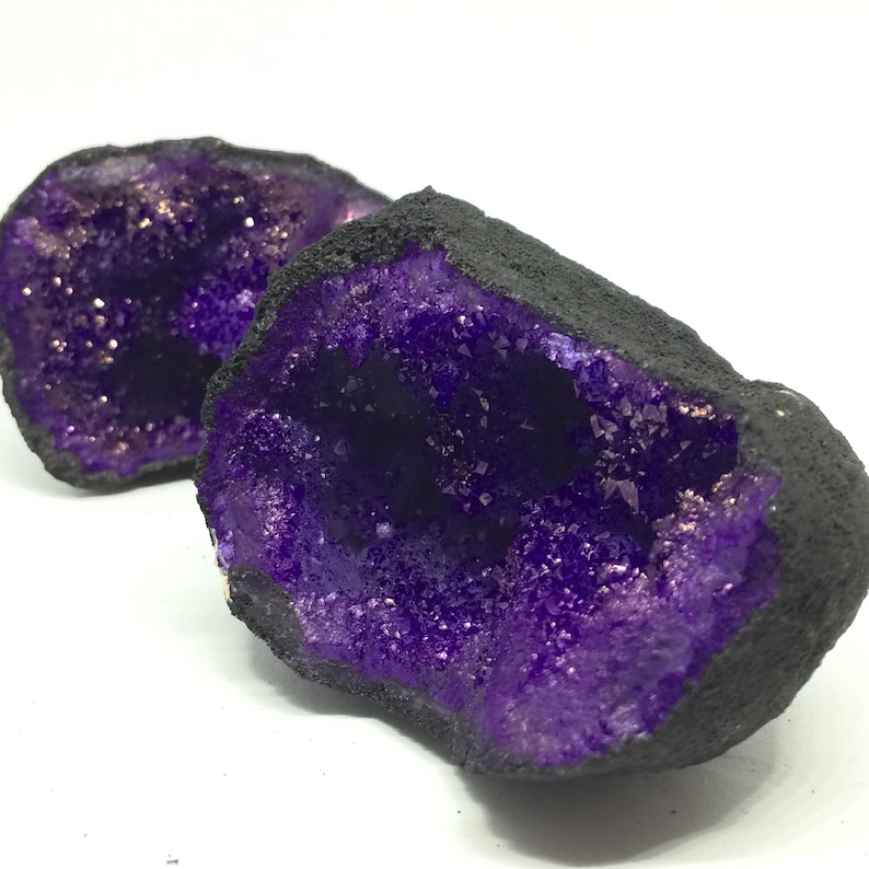 Purple Geode Geode Druzy Geode Twin Geode Crystals Geode Etsy