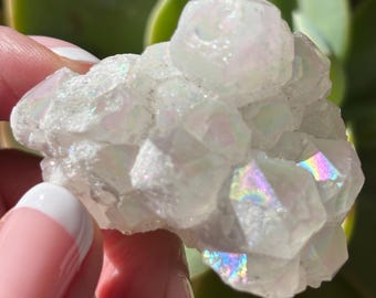 Angel Aura Quartz Cluster | Ethereal Calm, High Vibe Protection & Spiritual Recharge | CrystalsMEOW