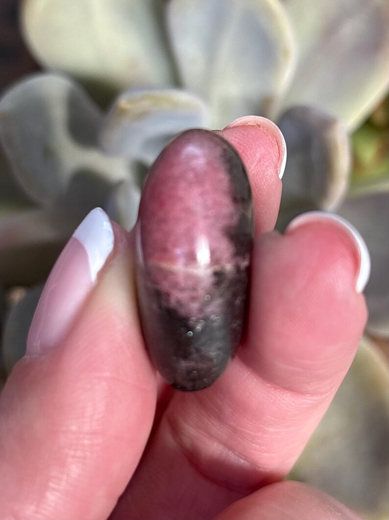 Rhodonite Heart | Pink & Black Pocket Crystal | Self-Love Stone image 5