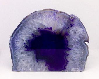 Purple Agate Crystal Tealight Candle Holder, Healing Crystal Decor, Meditation Candle Holder, Altar Decor, Spiritual Gift