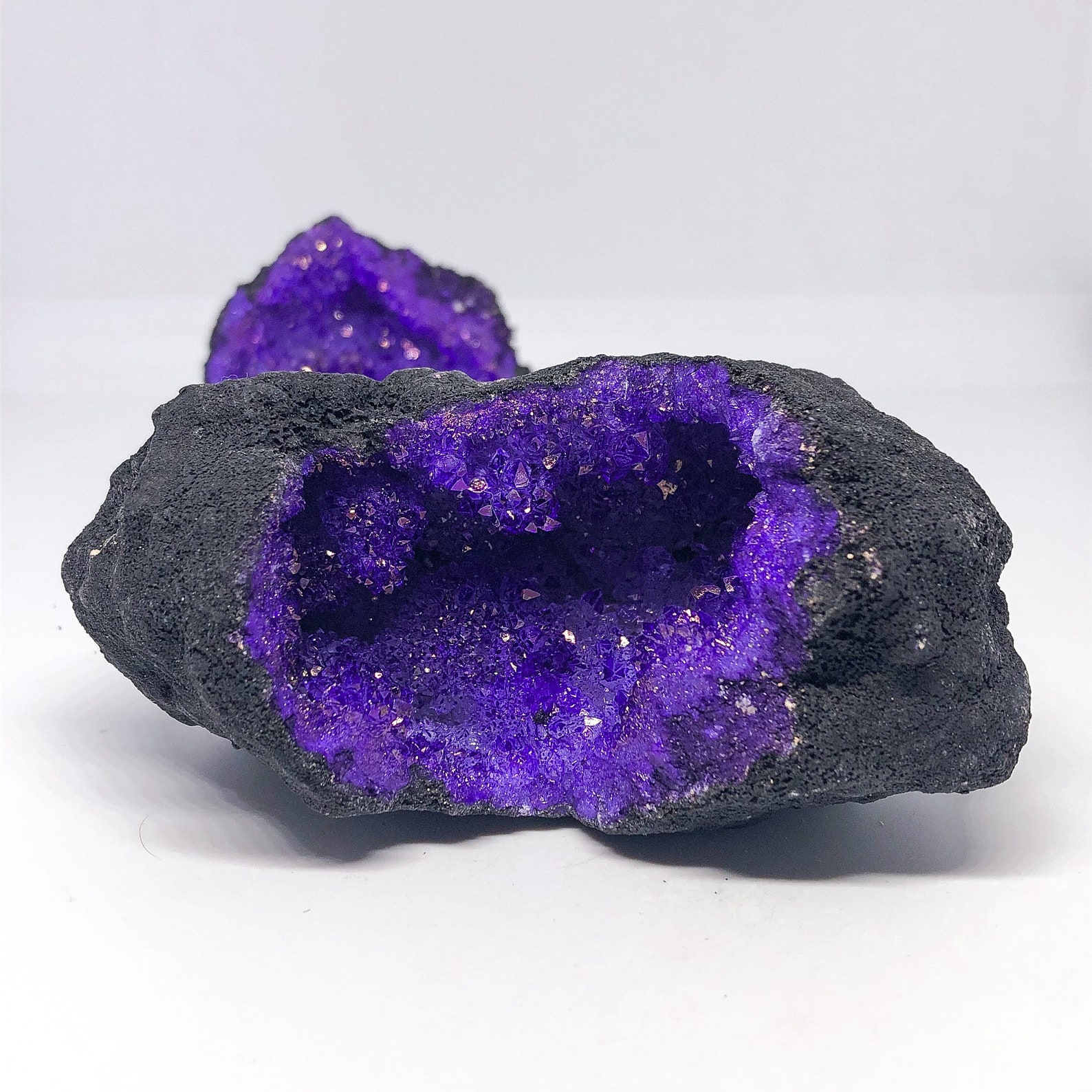 Purple Geode Geode Druzy Geode Twin Geode Crystals Geode Etsy
