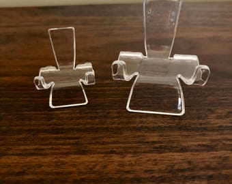 Acrylic Display Stand Set of 4, Crystal and Agate Easel, Small Size, Mineral Specimen Holder