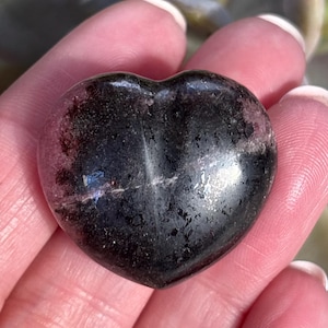 Rhodonite Heart | Pink & Black Pocket Crystal | Self-Love Stone image 2