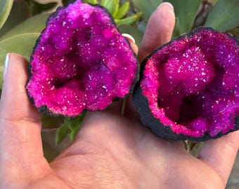 Geoda rosa / Declaración de cristal brillante para el amor propio, la alegría y la energía positiva / CrystalsMEOW