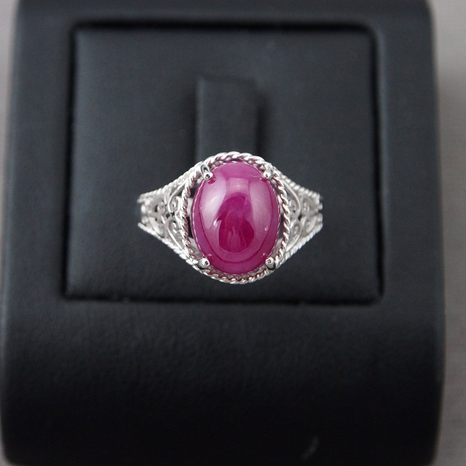 Genuine Natural Ruby Ring Oval Cabochon Ruby Gemstone | Etsy