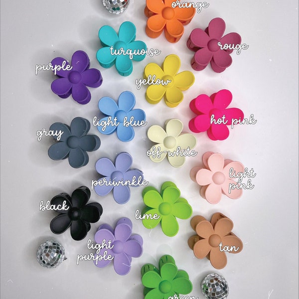 Daisy Flower Hair Claw | Colorful Flower Hair Clip | Floral Hair Accessory | Hippie Accessories | Claw Clip | Colorful Hair Accessories