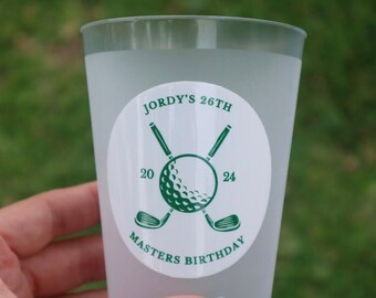 Personalized Golf Birthday Frosted Cups | Party Cups | Masters Party | Golf Party | Pack of 10