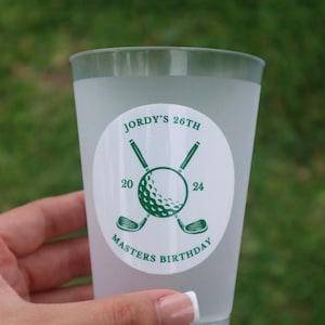 Tazze glassate personalizzate per il compleanno del golf / Tazze per feste / Masters Party / Golf Party / Confezione da 10