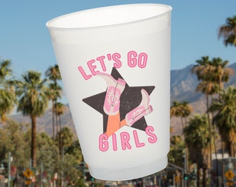 Let's Go Girls Frosted Cups | Bachelorette Cups | Country theme | Nashville | Pack of 10