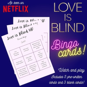 Love is Blind UK Reunion Bingo Cards - Digital Download