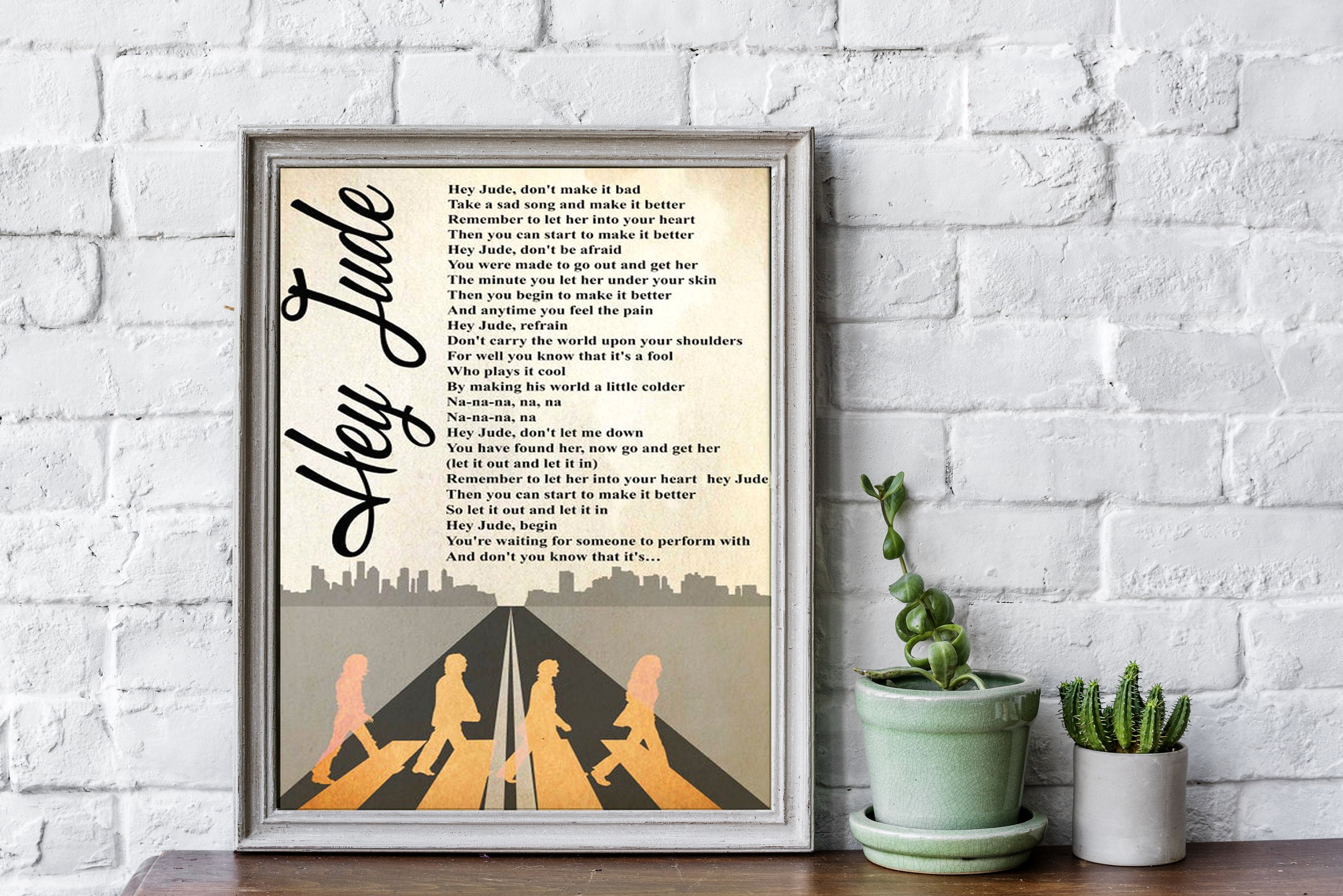 The Beatles Hey Jude Lyric Poster Hey Jude Music Album | Etsy