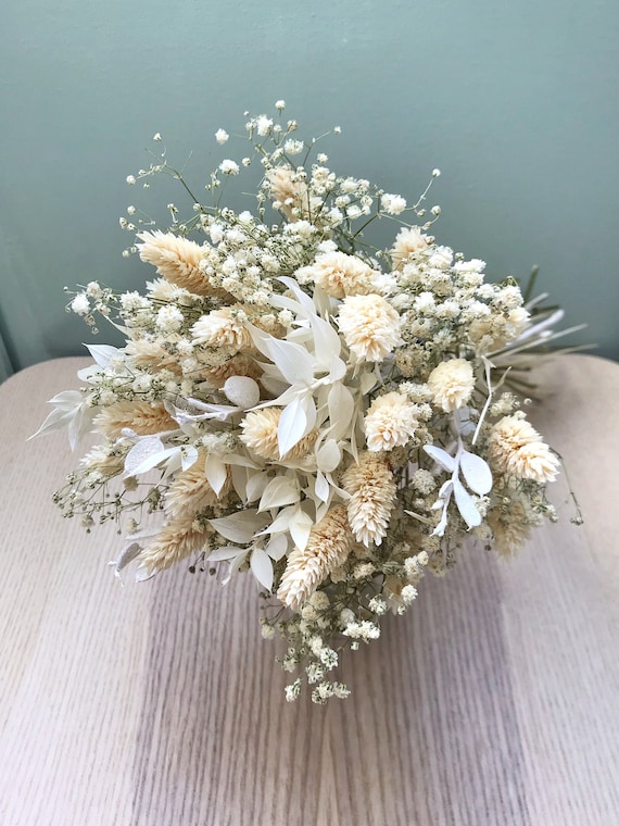 Bouquet de fleurs séchées naturelles avec gypsophile blanche - Etsy France