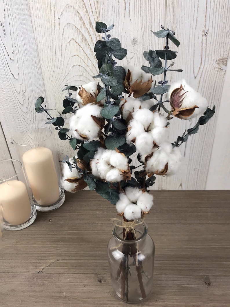 Ciieeo Bouquet De Coton Séché Naturel – Élégante Déco Florale Sèche Pour Mariage, Maison Ou Cadeau Romantique