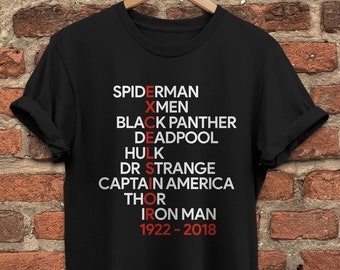 Stan Lee Thank You For The Memories T Shirt Stan Lee Marvel Black Size S-5XL