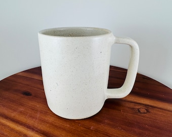 16 oz Coffee Mug Hand Made Stoneware, Gloss White