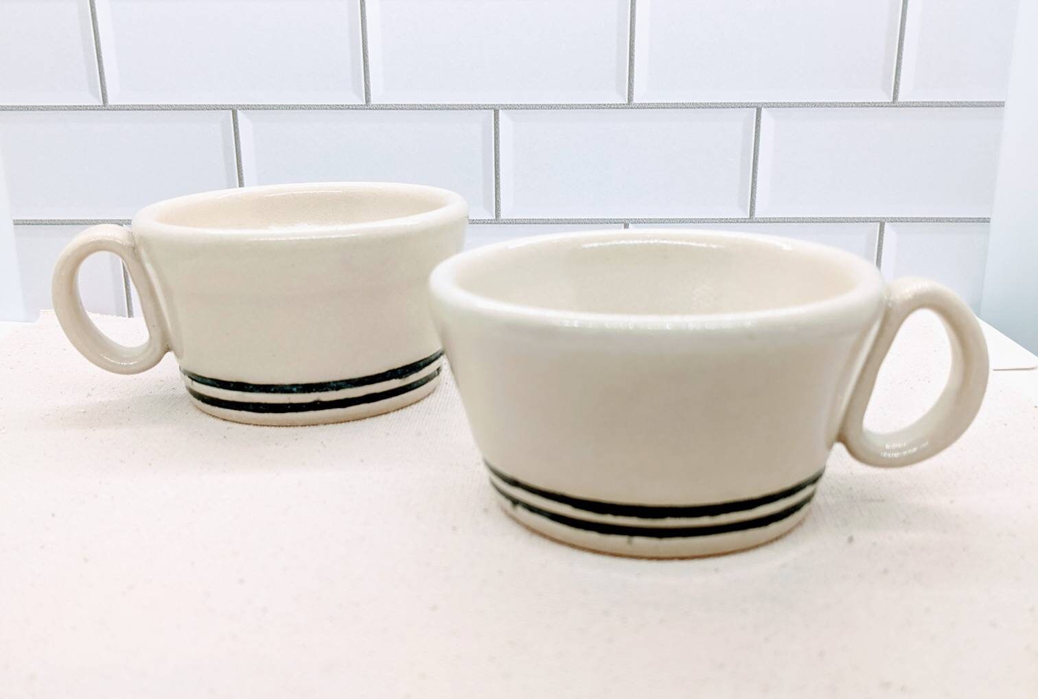3oz Diner Style Espresso Cups Set of 2 Hand Made Stoneware Etsy