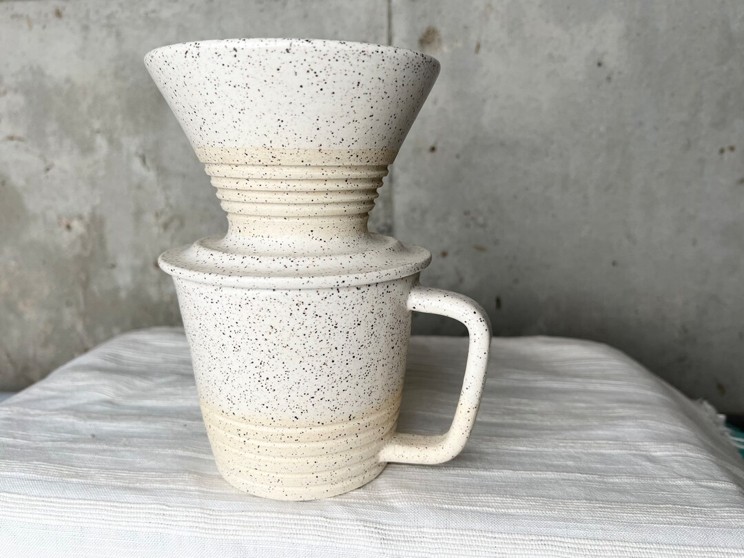 Speckled Ceramic Coffee Pour Over Set Hand Made Stoneware Etsy
