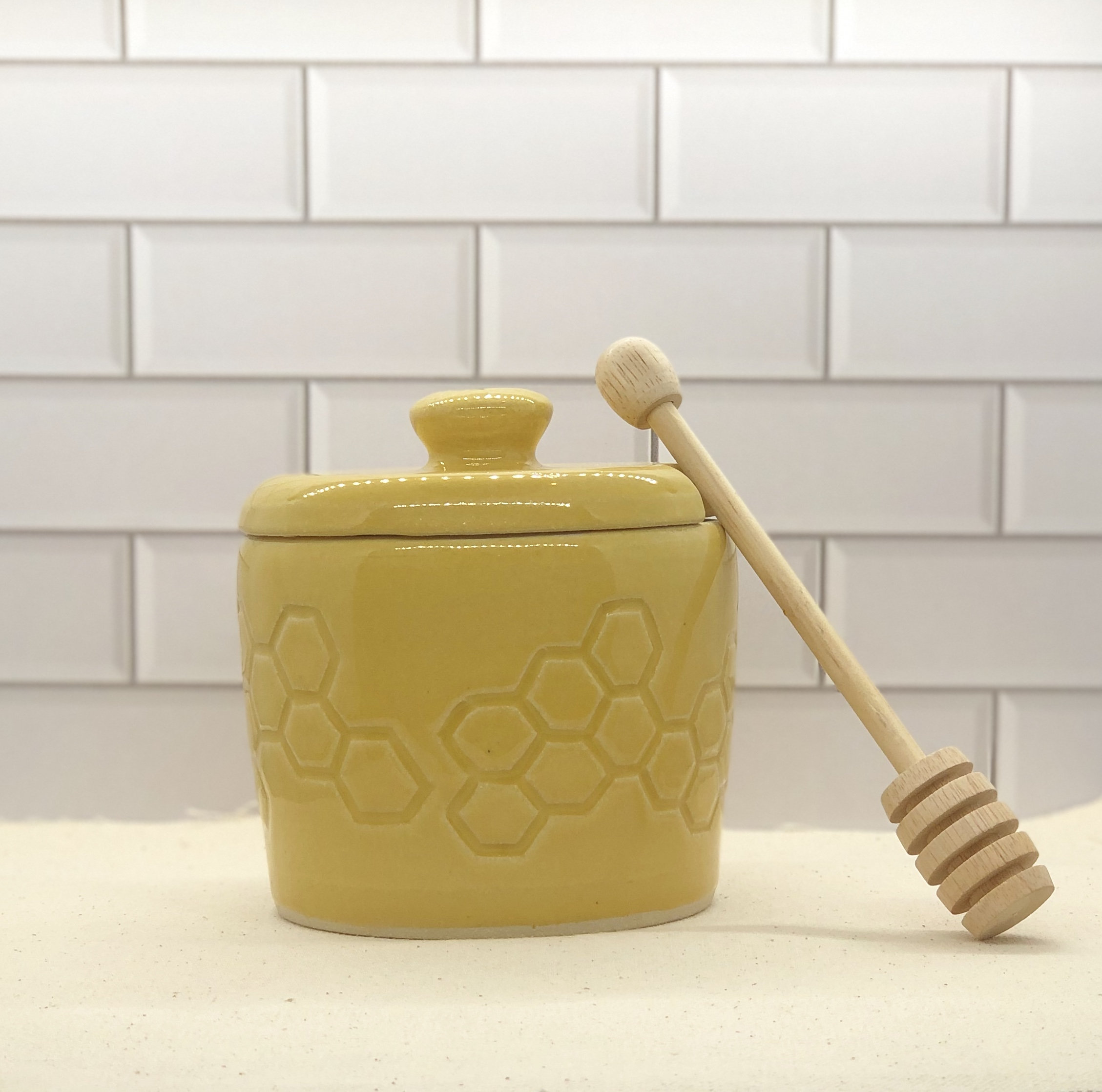 Honey Pot with Lid Carved with Detail Hand Made Etsy