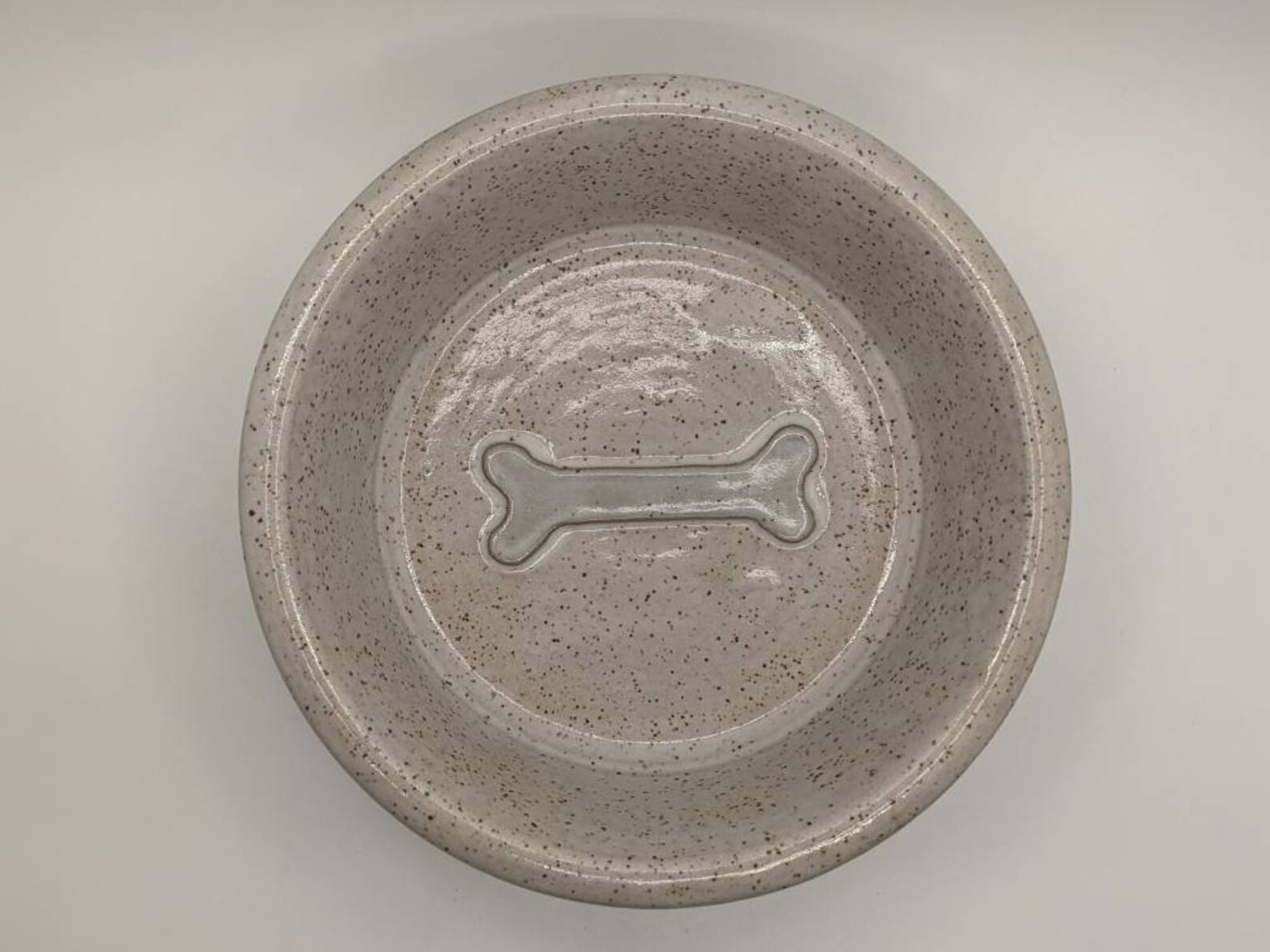 8 Large Ceramic Dog Bowl With Bone Detail Hand Made Etsy