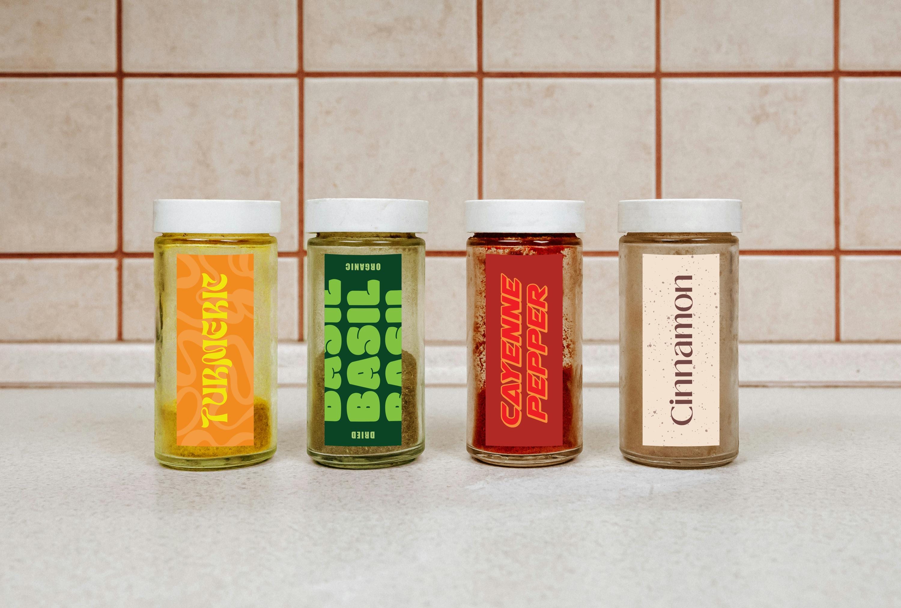 Funky Spice Jar Labels | Colorful Kitchen Pantry (digital Download) - Etsy