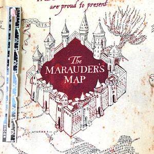 Marauders Map Baumwollstoff. 1/4 Hof