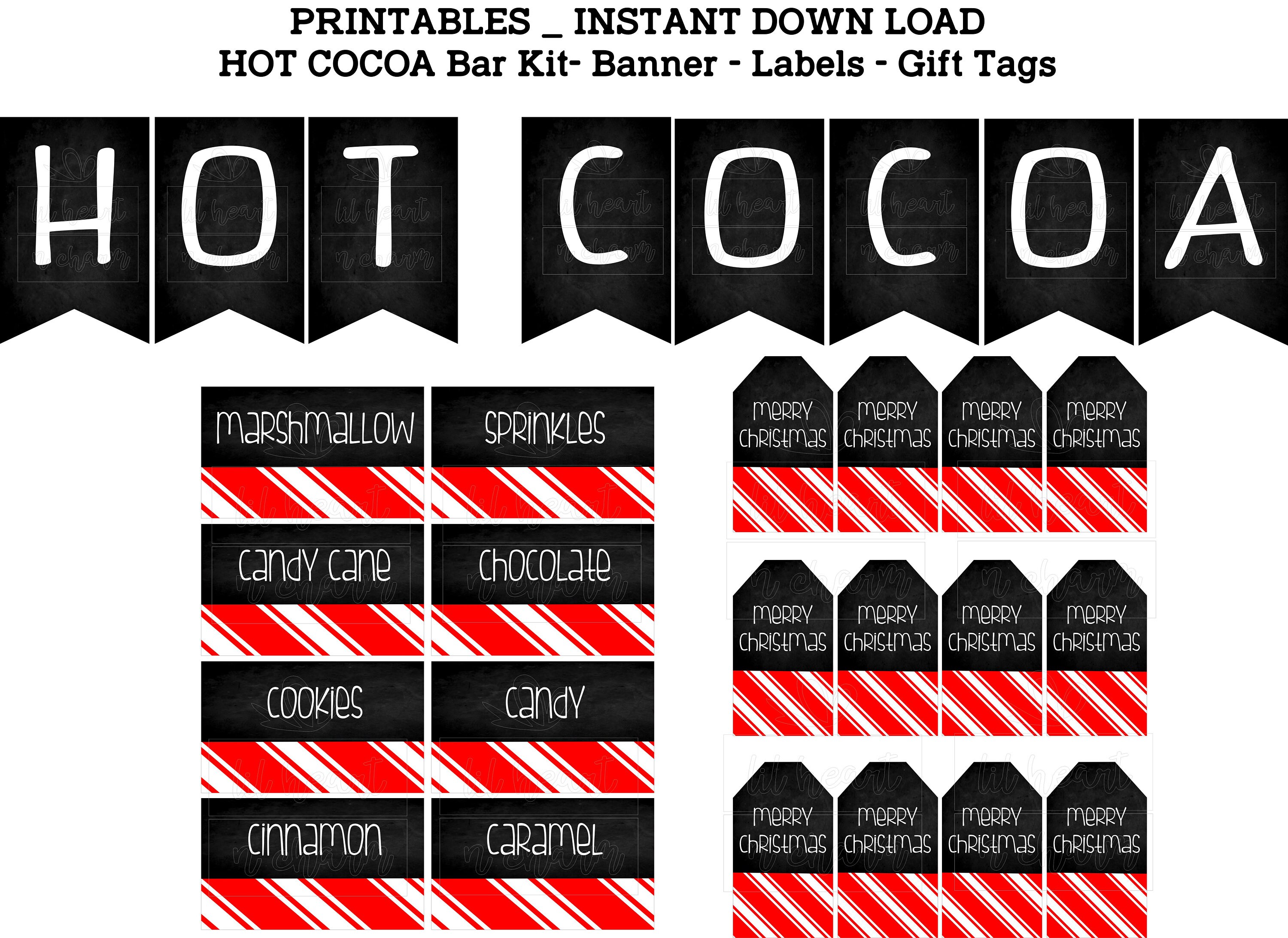 Hot Cocoa Printable Bar Kit - Etsy