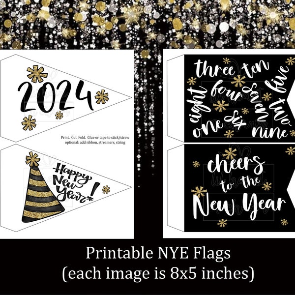 New Years Printable Flags