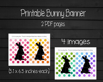 Bunny Rainbow Dot Banner