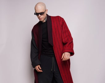 Men's Black Linen Kimono: Traditional Japanese Style, Breathable Rave Top, Distinctive Gift for Him, Modern Traditional Wear