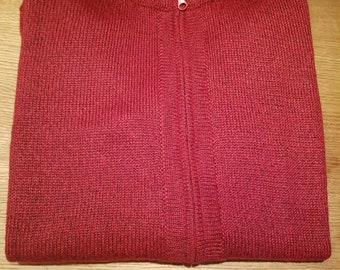 Elegant and light jacket made of baby alpaca wool, red-mottled, size M,L,XL