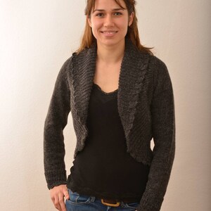 Bolerojäckchen made of baby alpaca wool, antrazite