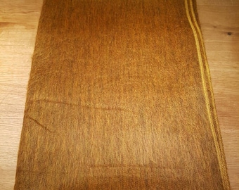 Cozy soft blanket made of baby alpaca wool, woven unique piece, yellow-melange-dark