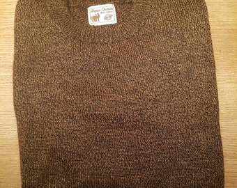 Klassisch eleganter Pullover aus Babyalpakawolle, braun- meliert, Größen M, L, XL
