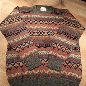Unique baby alpaca wool sweater with pattern