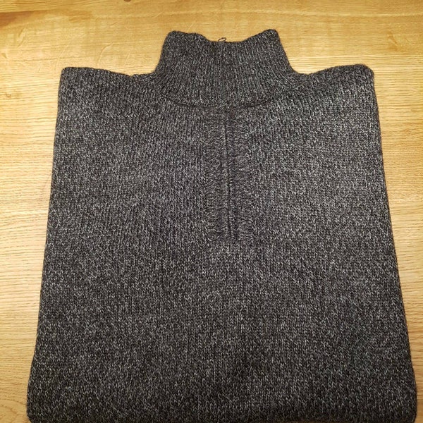 Klassisch eleganter Pullover aus Babyalpakawolle,antrazit meliert, Größe M-XL