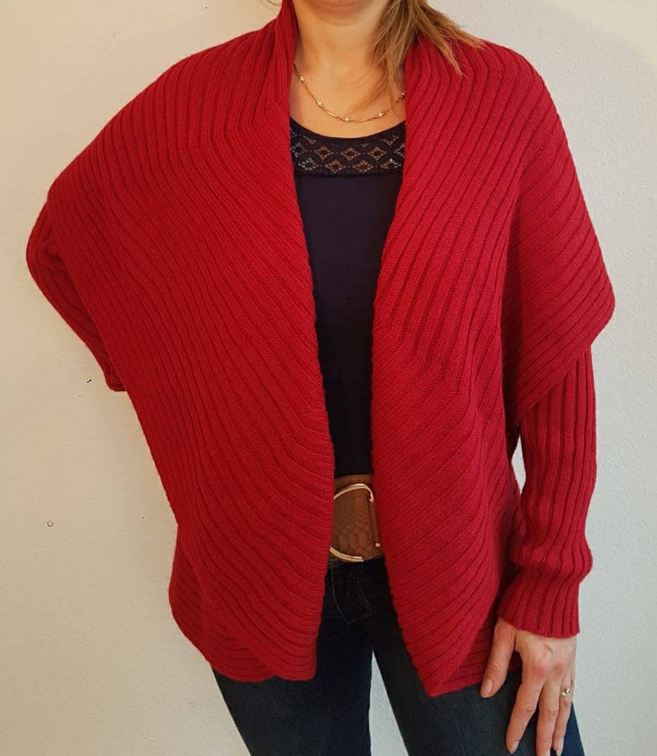 Alpaca Wool Knitted Unique Red 