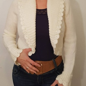 Bolerojäckchen made of baby alpaca wool, white